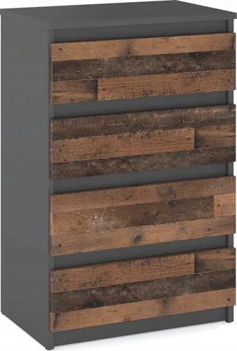 Kommode mit 4 Schubladen Sideboard Schubladenschrank Modern Möbel mit Schubladen für Ihr Schlafzimmer Anthrazit Industrial/Grau Matt - Old Style