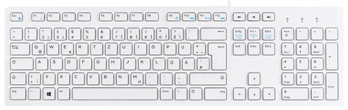 DELL KB216 Weiß USB Tastatur - Standard Tastatur mit deutschem QWERTZ Layout, ideal für komfortables Tippen und 3 Jahre Herstellergarantie.