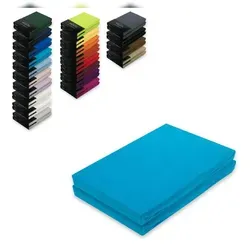 EXKLUSIV HEIMTEXTIL Jersey Spannbettlaken Doppelpack 180 - 200 x 200 cm Türkis