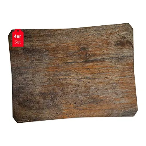 Abwaschbare Tischsets Antikes Holz – 4 Stück