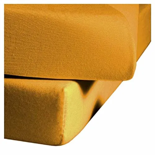 Fleuresse Jerseyspannlaken, sonnengelb, 90 x 200 - 100 x 200 cm
