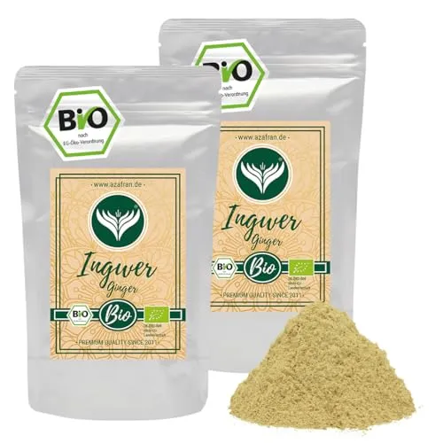 Azafran BIO Ingwer, Ingwerpulver, Ingwerwurzel zu Pulver (Ginger Powder) gemahlen 1kg