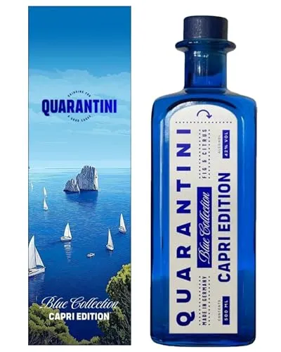 Quarantini Capri Edition Blue Collection 42% Vol. (500 ml inkl. Geschenkverpackung) – mit fruchtig mediteranen Botanicals aus weißer Feige und Amalfi Zitrone