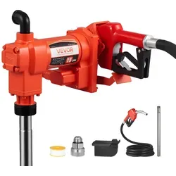 VEVOR Kraftstofftransferpumpe, 230V AC, elektrische Diesel-Transferpumpe, 57L /min, mit automatischer Abschaltung der Kraftstoffdüse, Förderschlauch, für Benzin, Kerosin, Biodiesel, Ethanol-Gemisch