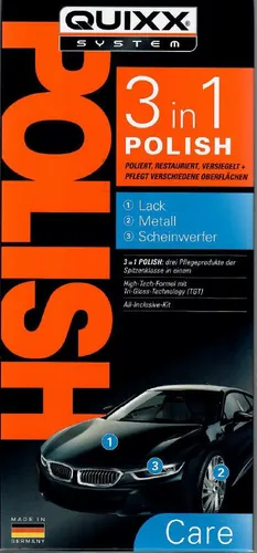 QUIXX 3 in 1 POLISH, Autopolitur für Metall, Lack, Kunststoff
