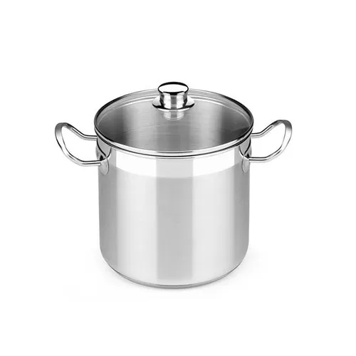 BRA Profesional Topf 20 cm mit Glasdeckel aus Edelstahl 18/10