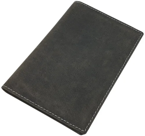 Büffel-Vollleder Ausweismappe Ausweisetui Ausweistasche in Vintage-Grau