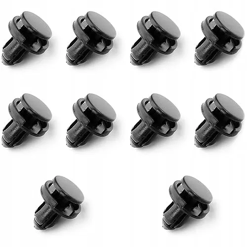 AWPARTS - Befestigungsklammer - Auto Befestigungs Clips - Edelstahl (Stainless Steel) - Schwarz - Sechskant - 10 Stück - Kompatibel mit Toyota, Suzuki, Nissan, Lexus uvm.