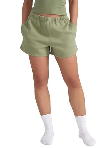 Style & Republic Damen Shorts aus Baumwolle – Relaxed Sommer Kurze Hose, Atmungsaktive Sportshorts, Laufshorts, Jogging & Trainingsshorts, Yogahose, Olive, S
