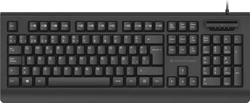 CONCEPTRONIC USB Tastatur,Smart ID-Kartenleser spanisch sw