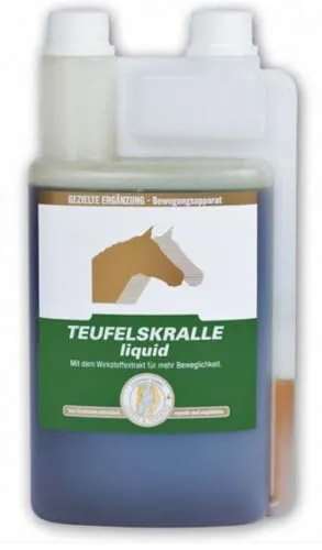 Equipower Teufelskralle Liquid - 1L - Ergänzungsfuttermittel für Tiere, unterstützt die Gelenkgesundheit und Beweglichkeit durch natürliche Inhaltsstoffe.