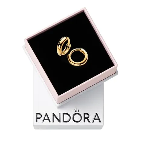 Pandora Essence Runde Huggie-Kreolen-Ohrringe aus Sterling Silber - Elegante Ohrringe für Damen aus vergoldeter Metalllegierung, inspiriert von organischen Formen der Natur, perfekt für jeden Anlass und ideal für einen modernen Minimalismus-Look.