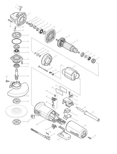 Winkelschleifer 9565CR blau, 1.400 Watt - Robuster Winkelschleifer mit 1.400 Watt Leistung, ideal für präzise Schleifarbeiten. Mit Anti-Vibrations-Seitengriff für komfortable Handhabung.