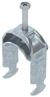 OBO Bettermann BS-H1-M-40 FT Bügelschelle H-Fuß, 1-fach, 34-40mm, tauchfeuerverzinkt (1186036)