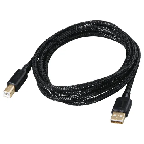 Hama USB-2.0-Kabel, Nylon-Gewebe, vergoldet - Hochwertiges USB-2.0-Kabel mit 1,5m Länge, vergoldeten Kontakten und robustem Nylon-Gewebe – ideal für eine zuverlässige Verbindung und Schutz vor Kabelbrüchen.