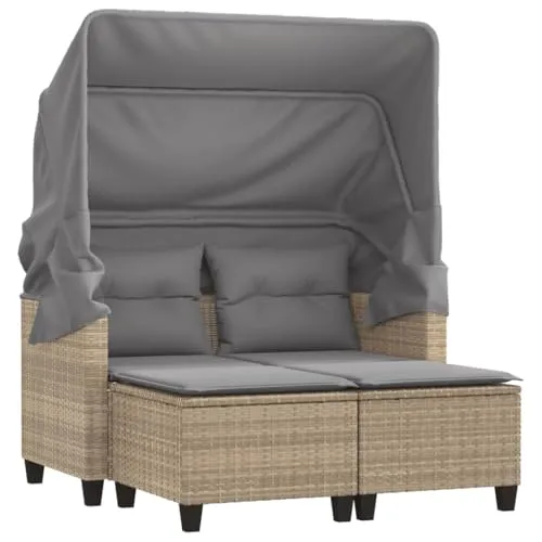 Gartensofa 2-Sitzer mit Hockern