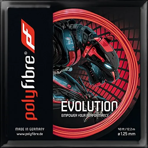 Polyfibre Unisex – Erwachsene Evolution Saitenset 12m-Rot Tennis-Saite