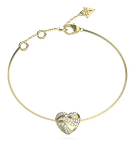 GUESS In My Heart Snake Chain Bracelet S Yellow Gold in gold von GUESS