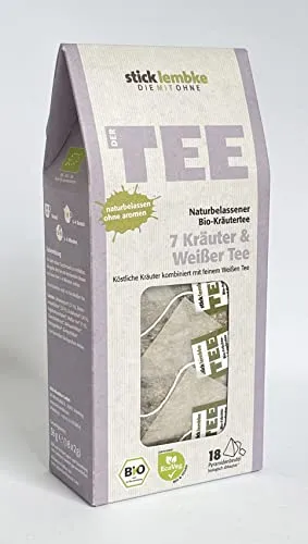 Naturbelassener Kräutertee 7 Kräuter & Weisser Tee 18 x 2 g , Bio