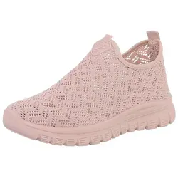 Ital-Design Sportlicher Damenschuh mit atmungsaktivem Obermaterial Slip-On Sneaker (88843501) Keilabsatz/Wedge Sneakers Low in Altrosa rosa 39 EU