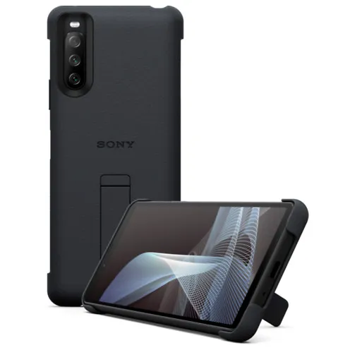 Sony Xperia 10 III Cover Schwarz mit Standfuß von Sony