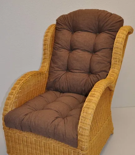 Rattani Sesselauflage Polster Kissen für Rattan Ohrensessel, Dunkelbraun