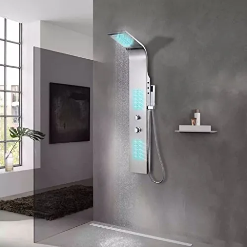 vidaXL Duschpaneel Edelstahl Regendusche - Badewannen- & Duschsysteme mit stilvollem Design und vier Duschmodi für ein entspannendes Duscherlebnis, ideal für moderne Badezimmer.
