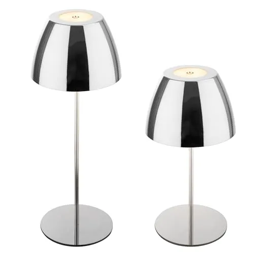 BRILONER LED Tischlampe kabellos IP44 in silber von Briloner