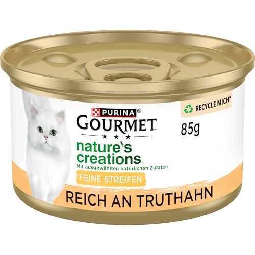 Gourmet Nature's Creation Katzennassfutter in Gelee naturbelassen, Truthahn, 12er Pack (12 x 85g)