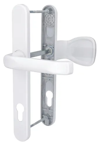 Alpertec Schmalrahmengarnitur Oval Drücker/Knopf Kunststoff weiß - Zimmertüren mit elegantem ovalem Design, langlebig aus Kunststoff und ideal für moderne Innenräume.