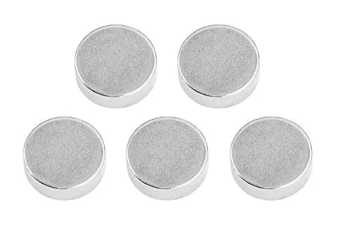 Connex Neodym-Scheibenmagnet - Ø 14 x 5 mm - 5 Stück im praktischen Set - Extra starker Magnet - 6 kg Haftkraft - Für Haushalt, Werkstatt & Hobby / Powermagnet / Mini-Magnet / DY7100003