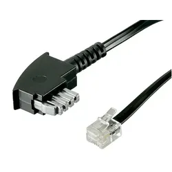 Goobay 50307 TAE-N Anschlusskabel (International), 6 m, Schwarz - TAE-N-Stecker > RJ11-Buchse (6P2C)