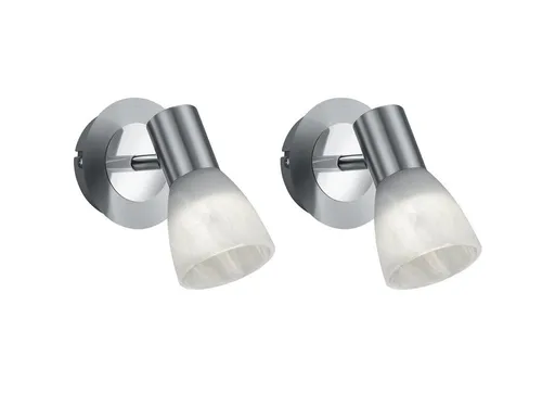 TRIO Leuchten LED Wandstrahler, LED wechselbar, Warmweiß, 2er Set kleine Wandlampe Designklassiker Treppenhaus Beleuchtung Ø10cm