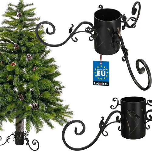 KOTARBAU® Weihnachtsbaumständer mit Wassertank für große Bäume – Metall mit goldener Patina