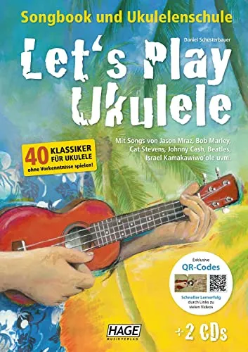Let's Play Ukulele mit 2 CDs + DVD: Songbook und Ukulelenschule - Noten für Ukulele, umfassendes Lernmaterial mit 2 CDs und DVD für effektives Ukulele-Training und Spaß beim Musizieren.