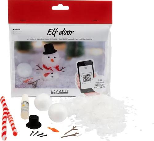 Creativ Company DIY Sets Miniaturen - Mini Kreativ Set Wichteltür, zauberhafte Miniaturwelt für festliche Wichtel-Basteleien
