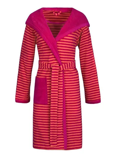 Vossen Bademantel Striped Hoody, Rosa, Gr. XS - Hochwertiger Bademantel aus flauschigem Textil, Oeko-Tex® Standard 100, ideal für entspannte Momente zu Hause