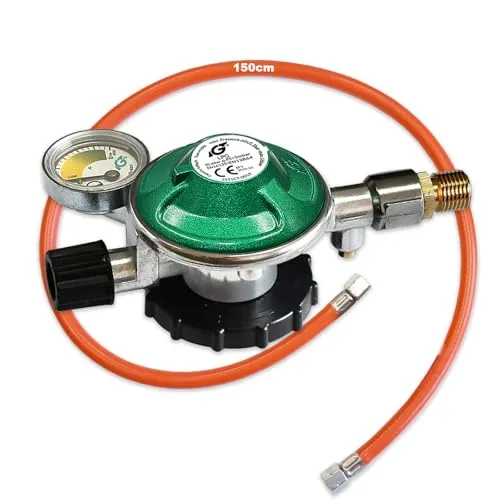 IGT Gasregler 50mbar mit Manometer für Campingaz Gasflasche