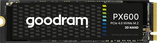 GOODRAM 1TB M.2 PCIe Gen4 NVMe PX600 - Blitzschnelle SSD - Festplatten mit NVMe-Technologie für hohe Leistung, ideal für Gamer und Kreative mit bis zu 5000 MB/s Lese- und 3200 MB/s Schreibgeschwindigkeit.