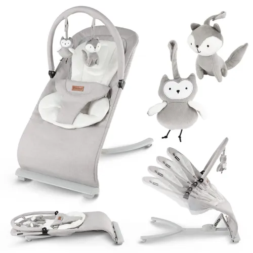 COIL Babywippe - Ergonomische Babyschaukel mit 4-fach Verstellbarkeit - Ergonomische Babywippe mit 4-stufiger Liegeverstellung und sicherem 3-Punkt-Gurtsystem. Ideal für Spiel und Entspannung, leicht zu transportieren und einfach zu reinigen.