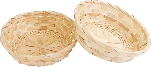 VBS Osterkorb Bambus, Ø 20 cm, 2 Stück. Ideal für Ostern, Basteln und Deko. Leichte, stabile Körbe für Geschenke. Perfekt zur Verschönerung Ihrer Ostern!