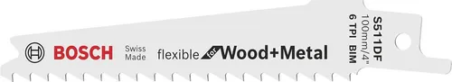 Bosch Säbelsägeblatt S 511 DF, Flexible for Wood and Metal Neu