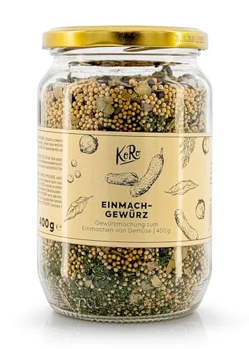 KoRo - Einmachgewürz 400 g - Gewürzmischung zum Einlegen von Gemüse - Würzig-herb im Geschmack - Leckere Gewürze im 400 g Glas