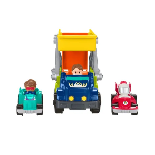 Fisher-Price HBX23 - Little People Ramp 'n Go 2-in-1 Autotransporter Spielset, m