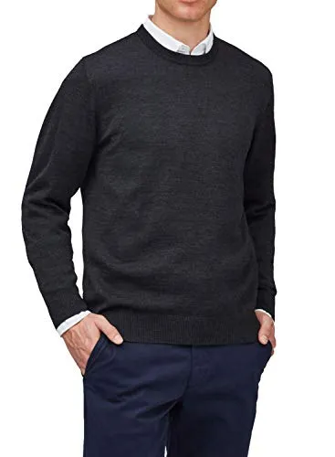 Maerz Herren Pullover 490500, Grau (591) - 100% Merinowolle - Pullover für Herren aus hochwertiger 100% Merinowolle, maschinenwaschbar und pflegeleicht. Ideal für sportliche und klassische Looks, perfekt verarbeitet für optimalen Tragekomfort.
