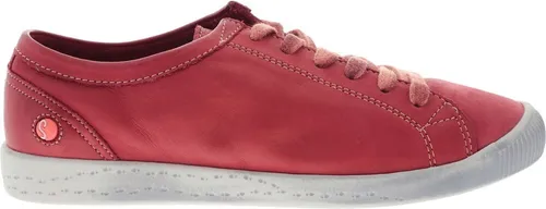 Softinos Isla - Rote Halbschuhe aus Leder Größe 37 - Sneaker aus hochwertigem, gewaschenem Leder mit herausnehmbarer, antibakterieller Decksohle für maximalen Gehkomfort und Flexibilität im Alltag.