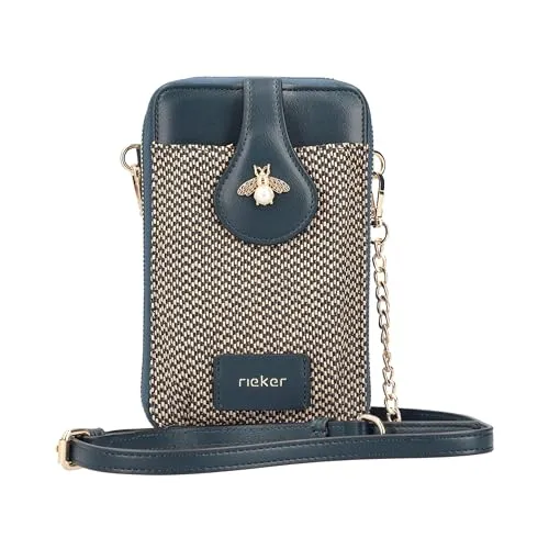 Rieker Handtasche - Umhängetasche aus hochwertigem Materialmix, pflegeleicht und stilvoll in elegantem Schwarz – ideal für jeden Anlass.