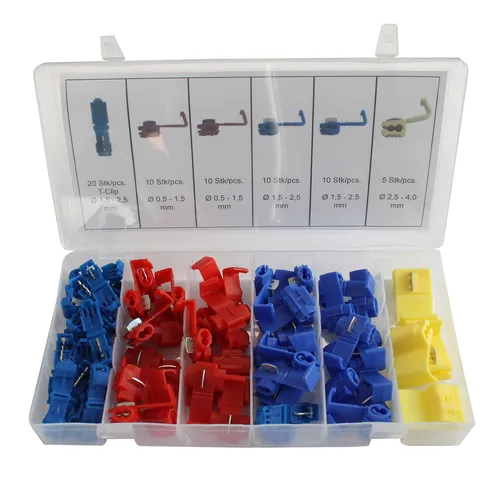 Abzweigverbinder Set rot Satz Stromdiebe t Kabel Blau Gelb Sortiment 65-tlg.