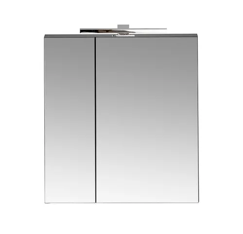 Lomadox Spiegelschrank 60cm mit LED-Beleuchtung - Spiegelschrank fürs Bad in modernem matt schwarz, mit Softclose-Funktion und praktischer Steckdose im Innenraum für zusätzlichen Komfort.