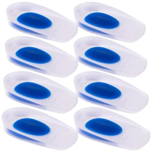 newgen medicals Hackenkissen: 4 Paar Fersensporn-Gel-Einlagen mit Fersenkissen, Größe 35-39 (Hacken-Silikon-Kissen, Kalkaneus-Silikon-Gel-Kissen)